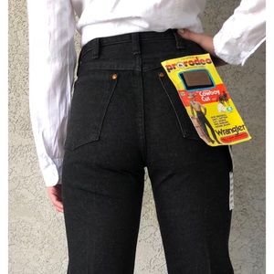 VINTAGE Woman’s cut Black Wranglers made in USA